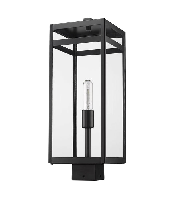 Outdoor Post Mount Fixture Z-Lite 596PHBS-BK Black Nuri 1 Light Outdoor Post Mount Fixture Z-Lite