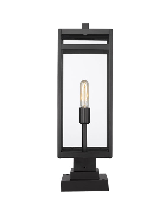 Outdoor Pier Mounted Fixture Z-Lite 596PHBS-SQPM-BK Black Nuri 1 Light Outdoor Pier Mounted Fixture Z-Lite