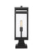 Outdoor Pier Mounted Fixture Z-Lite 596PHBS-SQPM-BK Black Nuri 1 Light Outdoor Pier Mounted Fixture Z-Lite
