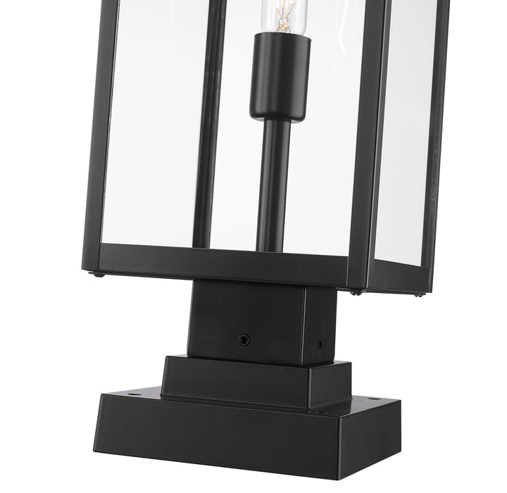 Outdoor Pier Mounted Fixture Z-Lite 596PHBS-SQPM-BK Black Nuri 1 Light Outdoor Pier Mounted Fixture Z-Lite