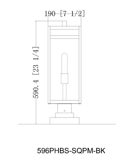 Outdoor Pier Mounted Fixture Z-Lite 596PHBS-SQPM-BK Black Nuri 1 Light Outdoor Pier Mounted Fixture Z-Lite