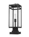 Outdoor Pier Mounted Fixture Z-Lite 596PHBS-SQPM-BK Black Nuri 1 Light Outdoor Pier Mounted Fixture Z-Lite
