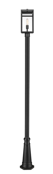 Outdoor Post Mounted Fixture Z-Lite 596PHMR-519P-BK Black Nuri 1 Light Outdoor Post Mounted Fixture Z-Lite