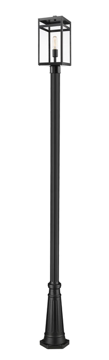 Outdoor Post Mounted Fixture Z-Lite 596PHMR-519P-BK Black Nuri 1 Light Outdoor Post Mounted Fixture Z-Lite