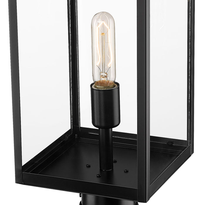 Outdoor Post Mounted Fixture Z-Lite 596PHMR-519P-BK Black Nuri 1 Light Outdoor Post Mounted Fixture Z-Lite