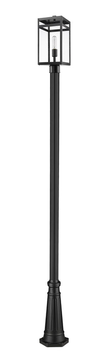 Outdoor Post Mounted Fixture Z-Lite 596PHMR-519P-BK Black Nuri 1 Light Outdoor Post Mounted Fixture Z-Lite