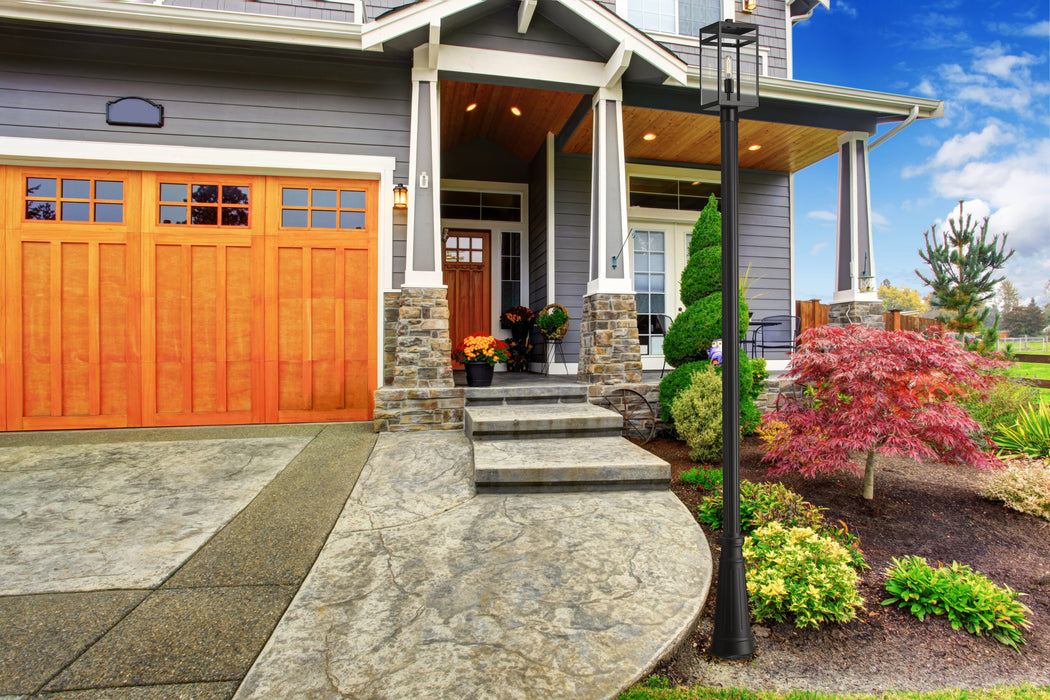 Outdoor Post Mounted Fixture Z-Lite 596PHMR-519P-BK Black Nuri 1 Light Outdoor Post Mounted Fixture Z-Lite