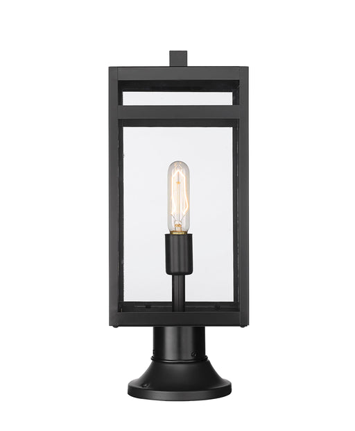 Outdoor Pier Mounted Fixture Z-Lite 596PHMR-553PM-BK Black Nuri 1 Light Outdoor Pier Mounted Fixture Z-Lite