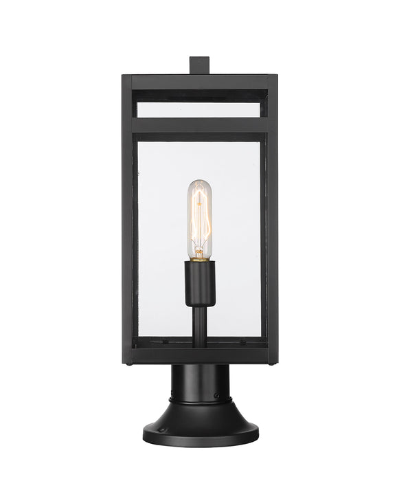 Outdoor Pier Mounted Fixture Z-Lite 596PHMR-553PM-BK Black Nuri 1 Light Outdoor Pier Mounted Fixture Z-Lite