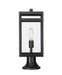 Outdoor Pier Mounted Fixture Z-Lite 596PHMR-553PM-BK Black Nuri 1 Light Outdoor Pier Mounted Fixture Z-Lite
