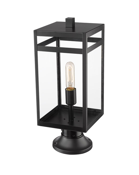 Outdoor Pier Mounted Fixture Z-Lite 596PHMR-553PM-BK Black Nuri 1 Light Outdoor Pier Mounted Fixture Z-Lite