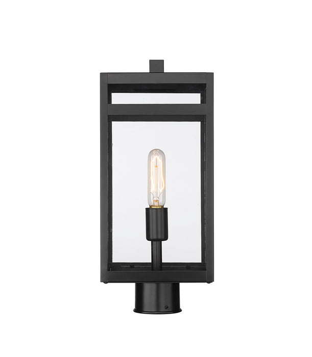 Outdoor Post Mount Fixture Z-Lite 596PHMR-BK Black Nuri 1 Light Outdoor Post Mount Fixture Z-Lite