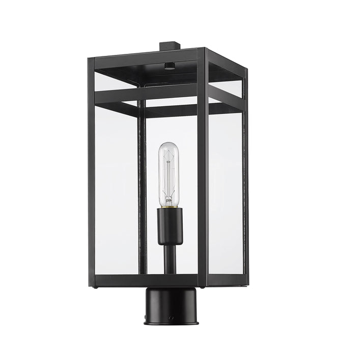 Outdoor Post Mount Fixture Z-Lite 596PHMR-BK Black Nuri 1 Light Outdoor Post Mount Fixture Z-Lite