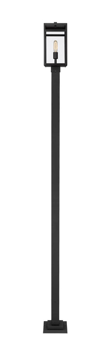 Outdoor Post Mounted Fixture Z-Lite 596PHMS-536P-BK Black Nuri 1 Light Outdoor Post Mounted Fixture Z-Lite