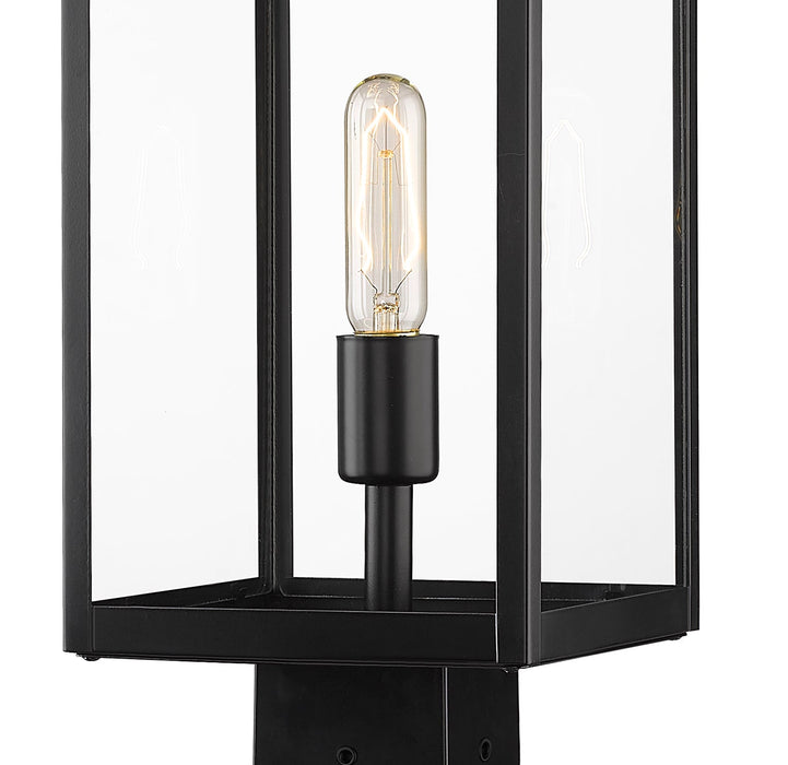 Outdoor Post Mounted Fixture Z-Lite 596PHMS-536P-BK Black Nuri 1 Light Outdoor Post Mounted Fixture Z-Lite