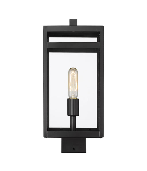 Outdoor Post Mount Fixture Z-Lite 596PHMS-BK Black Nuri 1 Light Outdoor Post Mount Fixture Z-Lite