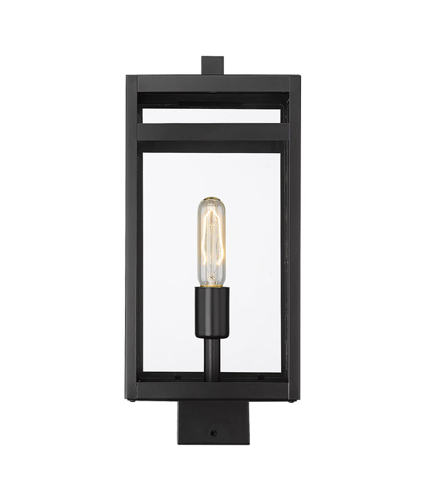 Outdoor Post Mount Fixture Z-Lite 596PHMS-BK Black Nuri 1 Light Outdoor Post Mount Fixture Z-Lite