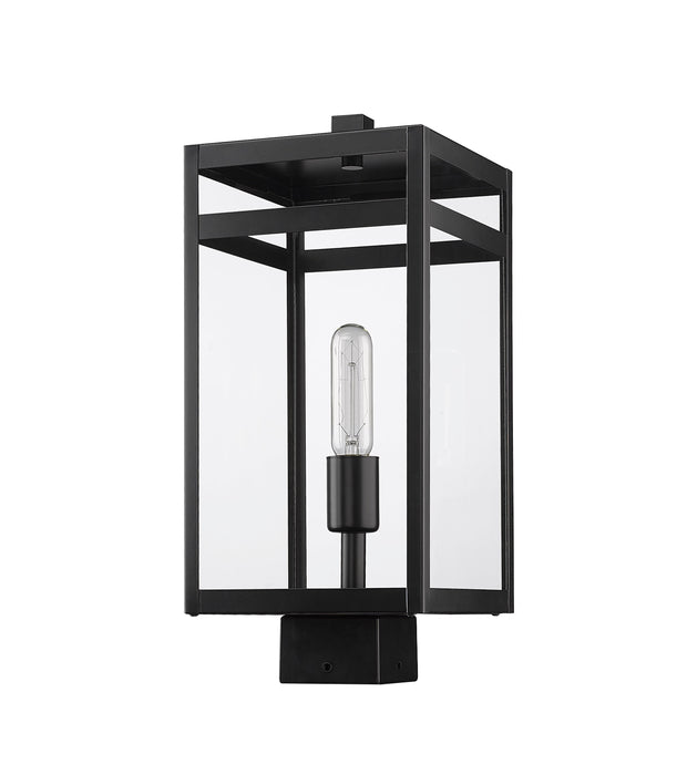 Outdoor Post Mount Fixture Z-Lite 596PHMS-BK Black Nuri 1 Light Outdoor Post Mount Fixture Z-Lite