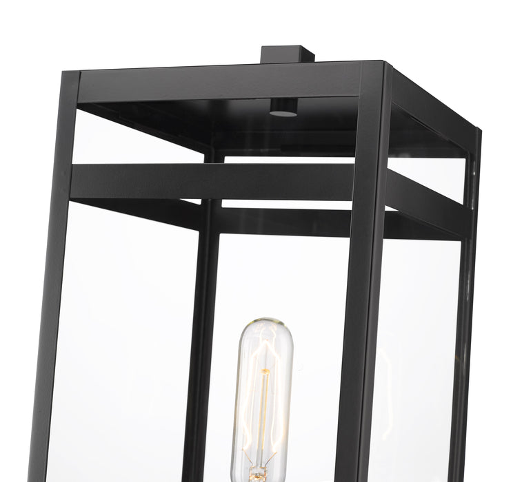 Outdoor Pier Mounted Fixture Z-Lite 596PHMS-SQPM-BK Black Nuri 1 Light Outdoor Pier Mounted Fixture Z-Lite