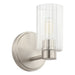 Vanity Light Thesis 207027A Bedminster 5 inch 1 light Brushed Nickel Vanity Light with Clear Ribbed Glass Shade THESIS