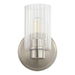 Vanity Light Thesis 207027A Bedminster 5 inch 1 light Brushed Nickel Vanity Light with Clear Ribbed Glass Shade THESIS