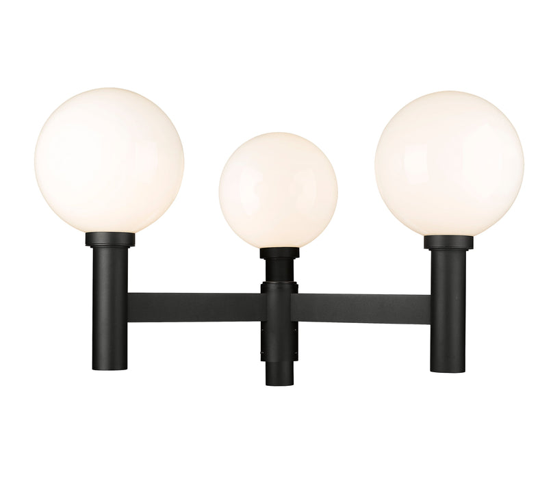 Outdoor Post Mount Fixture Z-Lite 597BP3-BK Black Laurent 3 Light Outdoor Post Mount Fixture Z-Lite