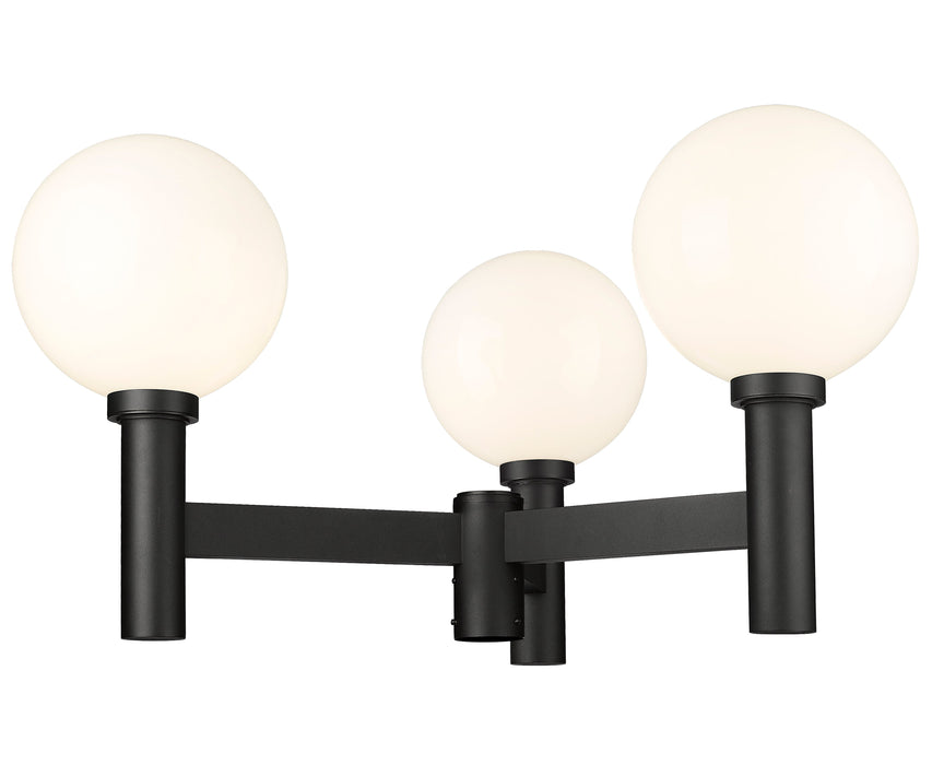 Outdoor Post Mount Fixture Z-Lite 597BP3-BK Black Laurent 3 Light Outdoor Post Mount Fixture Z-Lite