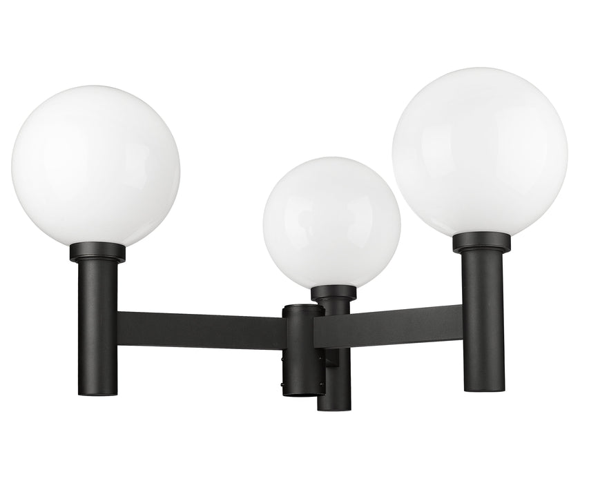 Outdoor Post Mount Fixture Z-Lite 597BP3-BK Black Laurent 3 Light Outdoor Post Mount Fixture Z-Lite