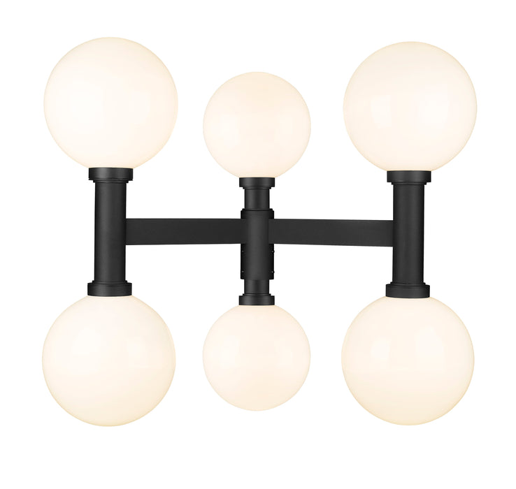 Outdoor Post Mount Fixture Z-Lite 597BP6-BK Black Laurent 6 Light Outdoor Post Mount Fixture Z-Lite