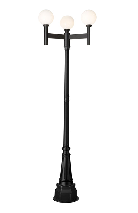 Outdoor Post Mounted Fixture Z-Lite 597MP3-564P-BK Black Laurent 3 Light Outdoor Post Mount Fixture Z-Lite