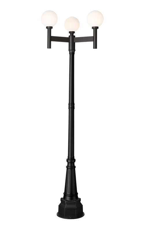 Outdoor Post Mounted Fixture Z-Lite 597MP3-564P-BK Black Laurent 3 Light Outdoor Post Mount Fixture Z-Lite