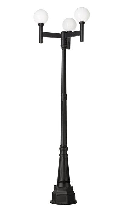 Outdoor Post Mounted Fixture Z-Lite 597MP3-564P-BK Black Laurent 3 Light Outdoor Post Mount Fixture Z-Lite