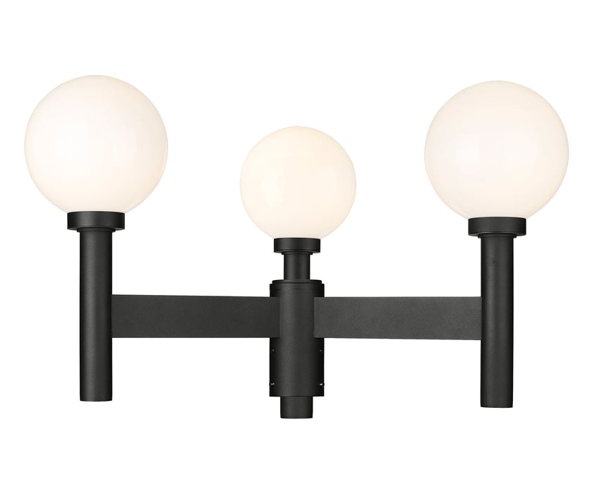 Outdoor Post Mount Fixture Z-Lite 597MP3-BK Black Laurent 3 Light Outdoor Post Mount Fixture Z-Lite