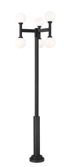 Outdoor Post Mounted Fixture Z-Lite 597MP6-5010P-BK Black Laurent 6 Light Outdoor Post Mount Fixture Z-Lite