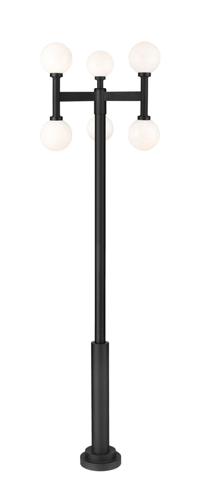 Outdoor Post Mounted Fixture Z-Lite 597MP6-5010P-BK Black Laurent 6 Light Outdoor Post Mount Fixture Z-Lite