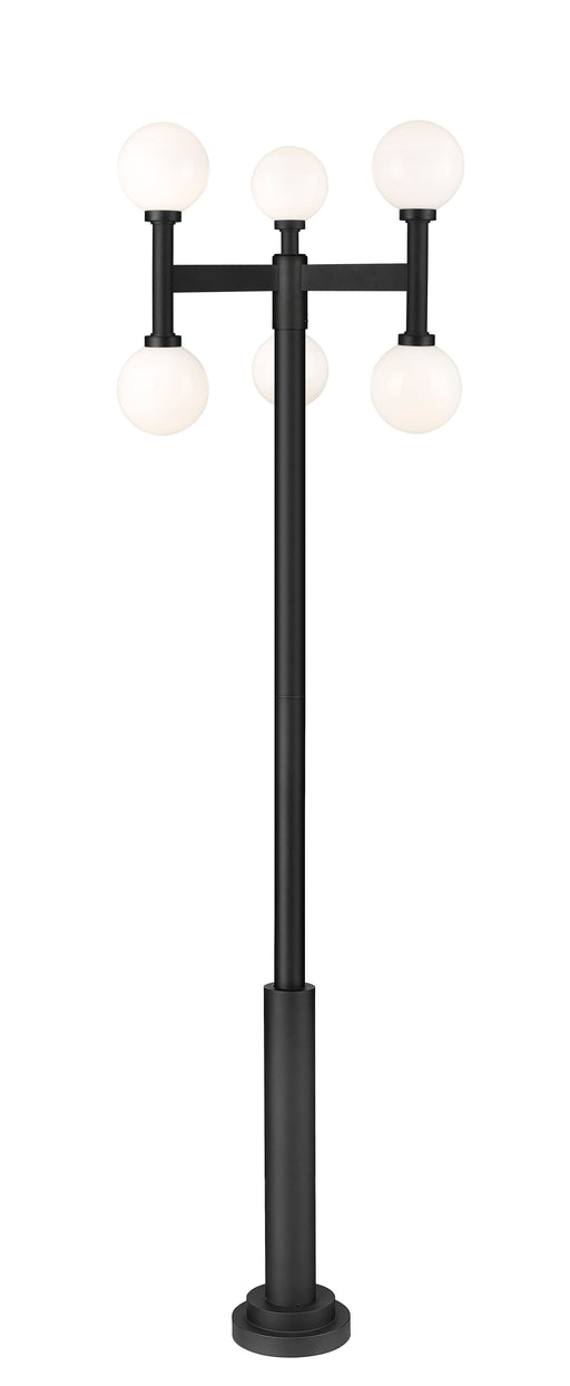 Outdoor Post Mounted Fixture Z-Lite 597MP6-5010P-BK Black Laurent 6 Light Outdoor Post Mount Fixture Z-Lite