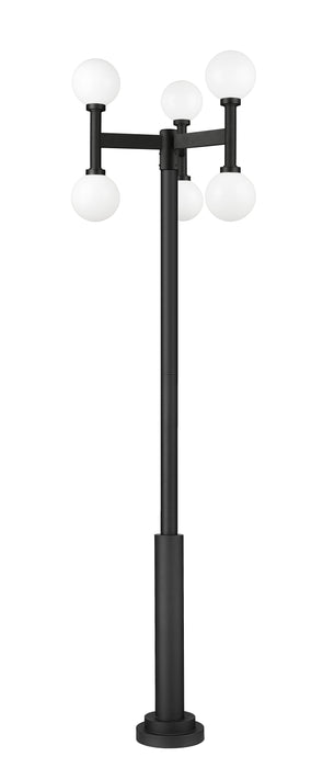 Outdoor Post Mounted Fixture Z-Lite 597MP6-5010P-BK Black Laurent 6 Light Outdoor Post Mount Fixture Z-Lite