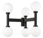 Outdoor Post Mount Fixture Z-Lite 597MP6-BK Black Laurent 6 Light Outdoor Post Mount Fixture Z-Lite