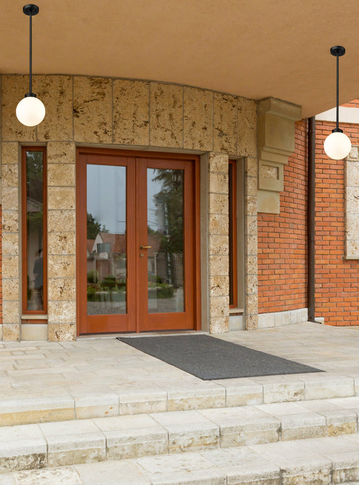 Outdoor Pendant Z-Lite 597P8-BK Black Laurent 1 Light Outdoor Pendant Z-Lite