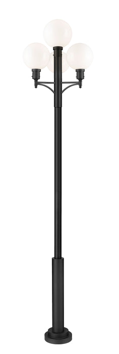 Outdoor Post Mounted Fixture Z-Lite 597PHB-4-5010P-BK Black Laurent 1 Light Outdoor Post Mount Fixture Z-Lite