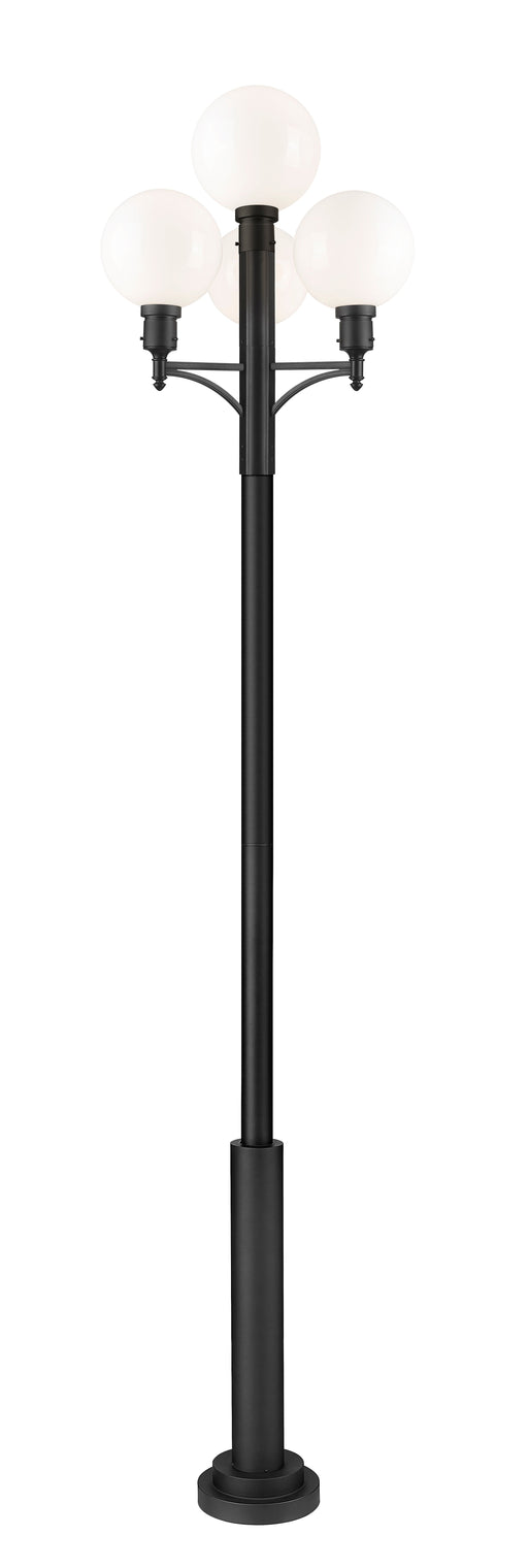 Outdoor Post Mounted Fixture Z-Lite 597PHB-4-5010P-BK Black Laurent 1 Light Outdoor Post Mount Fixture Z-Lite