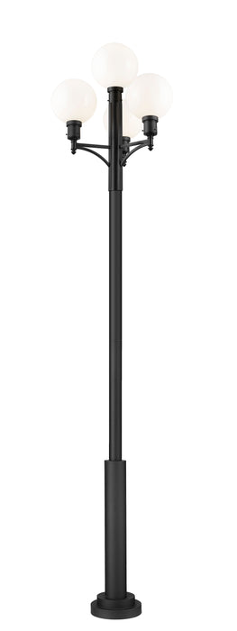 Outdoor Post Mounted Fixture Z-Lite 597PHB-4-5010P-BK Black Laurent 1 Light Outdoor Post Mount Fixture Z-Lite