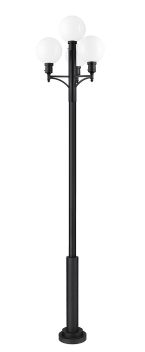 Outdoor Post Mounted Fixture Z-Lite 597PHB-4-5010P-BK Black Laurent 1 Light Outdoor Post Mount Fixture Z-Lite