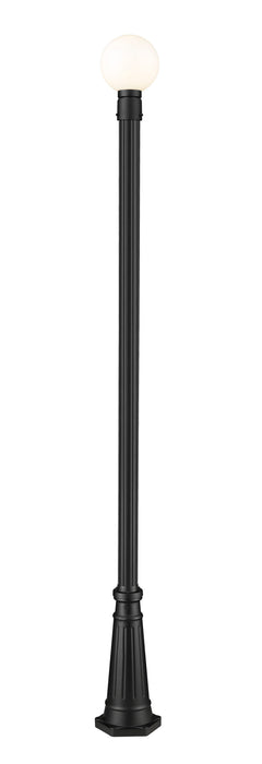 Outdoor Post Mounted Fixture Z-Lite 597PHM-519P-BK Black Laurent 1 Light Outdoor Post Mounted Fixture Z-Lite