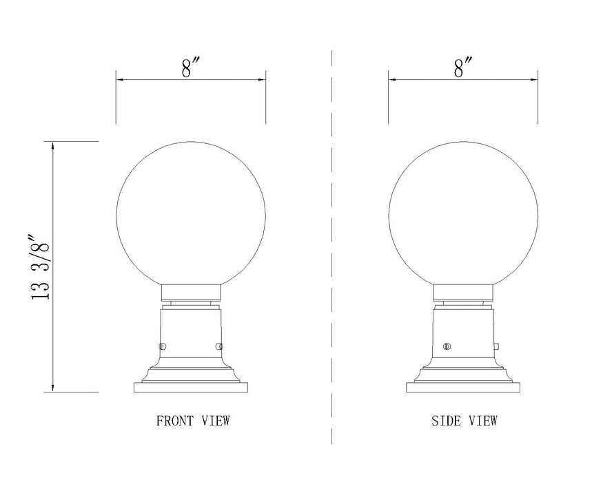 Outdoor Pier Mounted Fixture Z-Lite 597PHM-533PM-BK Black Laurent 1 Light Outdoor Pier Mounted Fixture Z-Lite