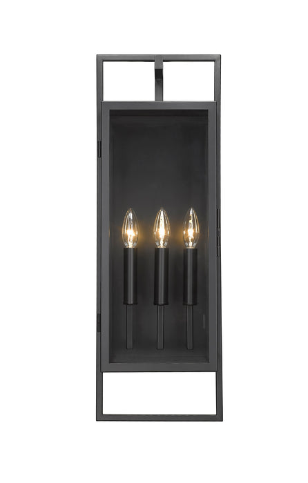 Outdoor Wall Light Z-Lite 598B-BK Black Lucian 3 Light Outdoor Wall Light Z-Lite