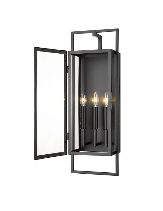 Outdoor Wall Light Z-Lite 598B-BK Black Lucian 3 Light Outdoor Wall Light Z-Lite