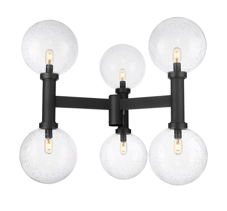 Outdoor Post Mount Fixture Z-Lite 599BP6-BK Black Laurent 6 Light Outdoor Post Mount Fixture Z-Lite