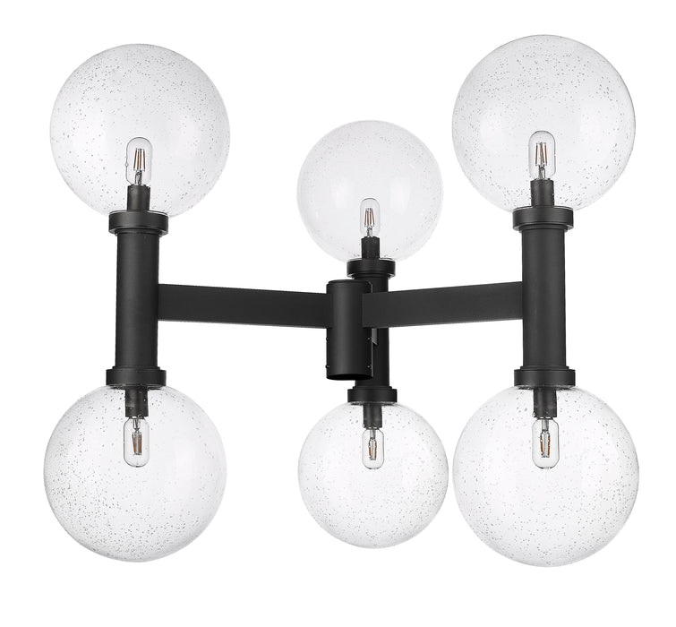 Outdoor Post Mount Fixture Z-Lite 599BP6-BK Black Laurent 6 Light Outdoor Post Mount Fixture Z-Lite