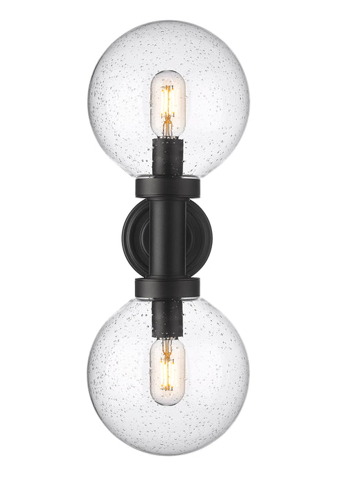 Outdoor Wall Light Z-Lite 599M2-BK Black Laurent 2 Light Outdoor Wall Light Z-Lite